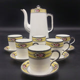 Bishop & Stonier - Flowers on Yellow and Black Band - Coffee Set