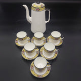 Bishop & Stonier - Flowers on Yellow and Black Band - Coffee Set