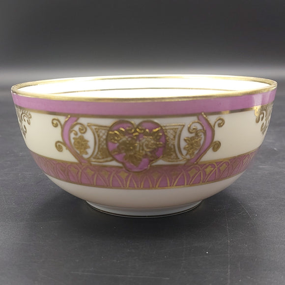 Noritake - Pink Bands with Gold Filigree - Sugar Bowl