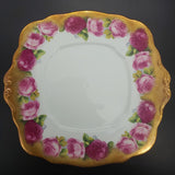 Royal Albert - Old English Rose 2735, Heavy Gold Rim - Square Cake Plate