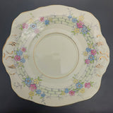Sutherland - Colourful Flowers on Brick Band - Cake Plate