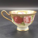 Royal Albert - Old English Rose 2735, Heavy Gold Rim - Trio: Avon Cup, Square Side Plate