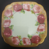 Royal Albert - Old English Rose 2735, Heavy Gold Rim - Trio: Avon Cup, Square Side Plate