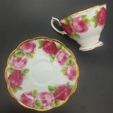Royal Albert - Old English Rose 1940 - Trio: Malvern Cup, Square Side Plate
