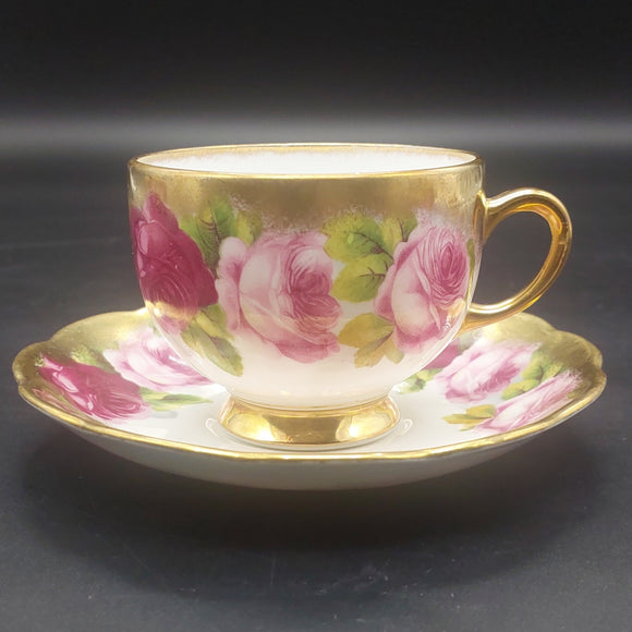 Royal Albert - Old English Rose 2735, Heavy Gold Rim - Duo: Smooth Cup