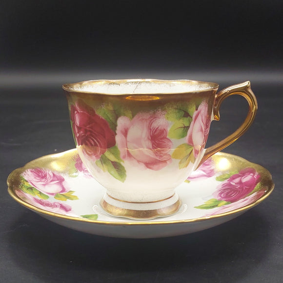 Royal Albert - Old English Rose 2735, Heavy Gold Rim - Duo: Countess Cup