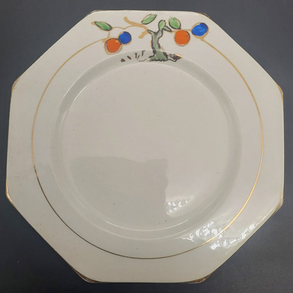 A J Wilkinson - Orange and Blue Fruit on Tree - Octagonal Side Plate