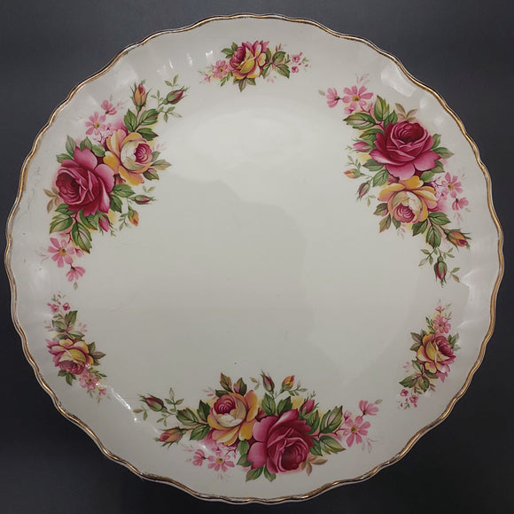 James Kent - Maroon and Apricot Roses - Cake Plate