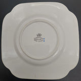 English-made - Hand-painted Orange Flowers, Blue Rim - Side Plate