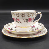 Colclough - Pink Rose, Gold Filigree, 8245 - Trio