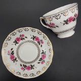 Colclough - Pink Rose, Gold Filigree, 8245 - Trio