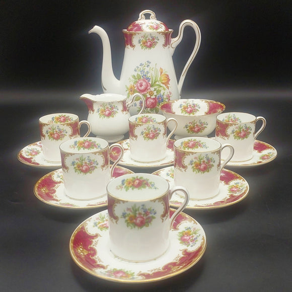 Shelley - Duchess, Red, 13401 - 15-piece Coffee Set
