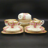 Royal Doulton - Raby Rose, Brushed Gold Rim - 20-piece Tea Set