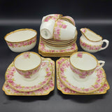 Royal Doulton - Raby Rose, Brushed Gold Rim - 20-piece Tea Set
