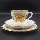 Royal Albert - Blue, Orange and Yellow Flowers, 7729 - Trio, Countess B