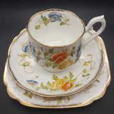 Royal Albert - Blue, Orange and Yellow Flowers, 7729 - Trio, Hampton