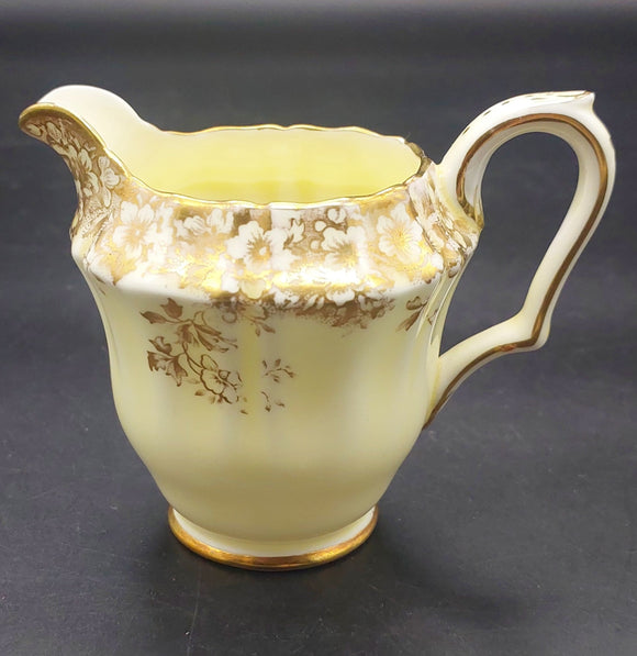 Crown Staffordshire - Floral Spray, Gold Floral Filigree - Milk Jug
