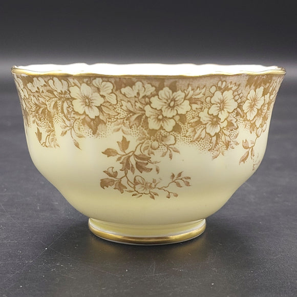 Crown Staffordshire - Floral Spray, Gold Floral Filigree - Sugar Bowl