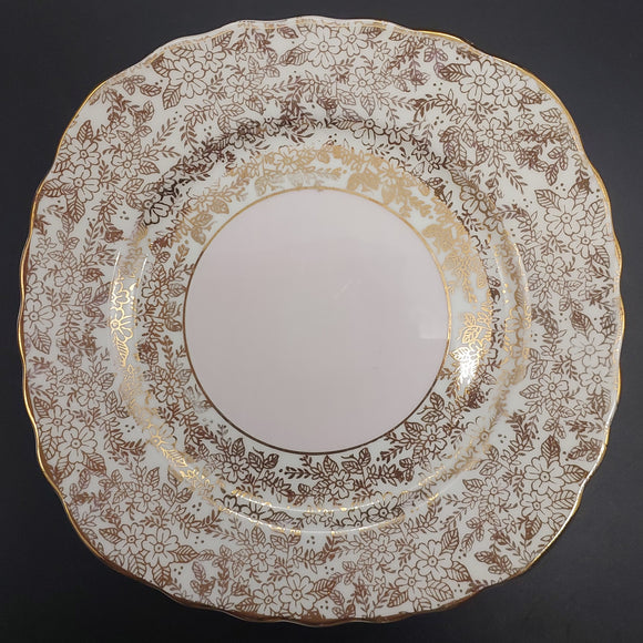 Colclough - Gold Filigree Band with Pink, 6077 - Side Plate