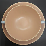 Poole - C100 Peach Bloom and Mist Blue - Soup Bowl and Saucer