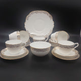 Collingwood - Gold Filigree Rim - 21-piece Tea Set