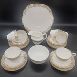 Collingwood - Gold Filigree Rim - 21-piece Tea Set