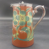 Gibsons - Green Leaves and Circles on Brown - Lidded Hot Water Pot