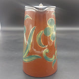 Gibsons - Green Leaves and Circles on Brown - Lidded Hot Water Pot