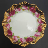 Roslyn - Pink and Red Roses, Heavy Gold - Dish