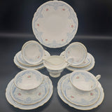 Shelley - Pink Roses and Blue Garlands - 20-piece Tea Set