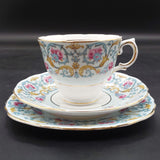 Colclough - Pink and Blue Flowers, Acanthus Leaves - 21-piece Tea Set