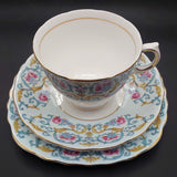 Colclough - Pink and Blue Flowers, Acanthus Leaves - 21-piece Tea Set