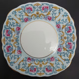 Colclough - Pink and Blue Flowers, Acanthus Leaves - 21-piece Tea Set