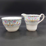 Colclough - Pink and Blue Flowers, Acanthus Leaves - 21-piece Tea Set