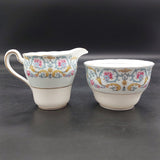 Colclough - Pink and Blue Flowers, Acanthus Leaves - 21-piece Tea Set