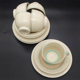 Susie Cooper - Banding, Blue 698 - 6-setting Dinner Set and Serving Ware