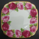 Royal Albert - Old English Rose 4571 - Trio: Hampton Cup, Square Side Plate