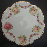 Vintage - Yellow and Pink Roses - Cake Plate