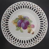 Victoria - Fruit, Plums - Display Plate with Pierced Rim
