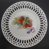 Victoria - Fruit, Strawberries - Display Plate with Pierced Rim