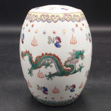 Chinese-made - Dragons - Barrel Form Lidded Jar