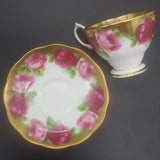 Royal Albert - Old English Rose 5070, Heavy Gold Rim - Trio: Malvern Cup, Round Side Plate