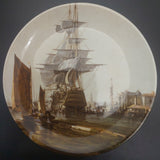 Bendigo Pottery - Sailing Ship in Port - Display Plate