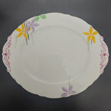 Paragon - Hand-painted Yellow and Purple Flowers - Cake Plate