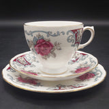 Queen Anne - Maroon, White and Grey Roses, 8338 - Trio