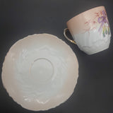 Vintage - Pink Flowers, Purple Ribbon, Blush Rim - 20-piece Tea Set