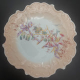 Vintage - Pink Flowers, Purple Ribbon, Blush Rim - 20-piece Tea Set