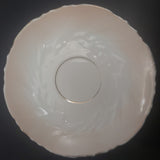 Vintage - Pink Flowers, Purple Ribbon, Blush Rim - Saucer