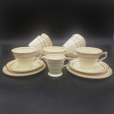 Grindley - Orange and Platinum Stripes - 20-piece Tea Set