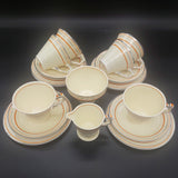 Grindley - Orange and Platinum Stripes - 20-piece Tea Set